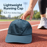 Casquette de sport réglable en polyester à six panneaux, légère, réfléchissante, respirante et anti-transpiration, idéale pour l'entraînement et la course à pied, personnalisable en usine.