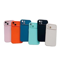 Coque de téléphone portable en TPU givré avec grande fenêtre et support, compatible iPhone 15, iPhone 14 et iPhone 13