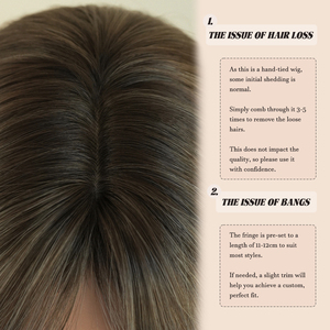 Peluca de Cabello Sintético Largo y Rizado de 28 Pulgadas, Color Castaño Ceniza con Reflejos Plateados, con Flequillo Cortina, Fibra Resistente al Calor, Aspecto Natural Mate - Product Image 6