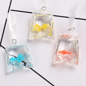 กระเป๋าใส่ปลาทองใสเครื่องรางเรซิ่นวัสดุแฮนด์เมดแบบทำมืออุปกรณ์สร้อยคอ - Product Image 4