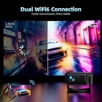 Mini Proyector Inteligente 720P de Tiro Corto, Android 12, WiFi, BT 5G, 4K, Cine en Casa, Videojuegos, TV 3D, Teléfono, Proyector Inalámbrico para Exteriores