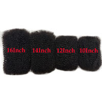 Rambut Manusia Afro Kinky Pendek Hitam Alami untuk Kepang Twist dan Ekstensi Dreadlock untuk Wanita Kulit Hitam