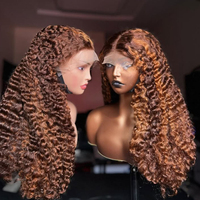 Perruque en cheveux humains bouclés bruts birmans, vente en gros, perruque frontale HD en dentelle, 100 % cheveux humains vierges alignés sur les cuticules # Perruques Lace Front Rouge 99J