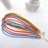 Cordons de collier et de bracelet en polyester imprimé or multicolore avec chaîne d'extension et fermoir métallique, fournitures de bijoux DIY pour pendentifs