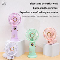 Ventilateur portable sans pales à logo personnalisé, écran LED, rechargeable par USB, pliable, fonctionnant sur batterie, pour usage domestique et en camping-car