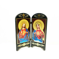 KOMI Ornements religieux en bois de Jésus et de la Vierge Marie, petits objets de table, artisanat catholique en bois fait à la main, cadeaux pour la décoration de la maison