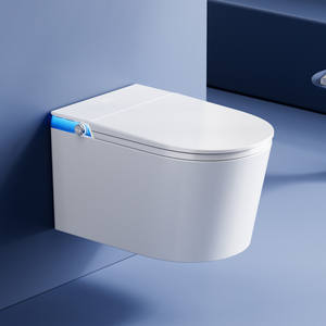 Inodoro Inteligente Moderno <span class=keywords><strong>de</strong></span> Cerámica para Baño Suspendido en Pared sin Borde con Descarga Automática Integrada - Product Image 1