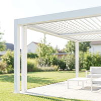Pérgola Moderna de Aleación de Aluminio con Techo de Láminas, Gazebo Impermeable Motorizado Bioclimático con Luces LED Resistentes al Viento Lcy Lcy0001
