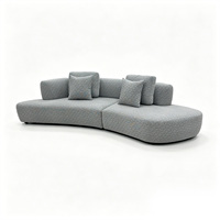 Canapé modulaire en tissu bouclé incurvé irrégulier, style Wabi Sabi minimaliste pour penthouse et espaces ouverts, fabricant de meubles OEM ODM