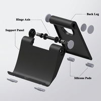 Support de bureau flexible pour téléphone et tablette avec logo personnalisé, réglable en hauteur et multi-angles, bras articulé, tapis antidérapant en plastique pour utilisation au lit