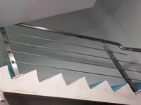 Système de balustrade en verre à fixation au sol, durable, résistant à la rouille, installation facile, poteau en acier inoxydable 304, garantie 1 an