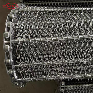 ลูกกลิ้งสายพานลำเลียงแบบตาข่ายลวดเหล็กชุบโครเมียมแข็ง  ผ้าลวดทอธรรมดา PVC เกรดอาหาร  แบบตัดได้หลากหลายรูปแบบ - Product Image 3