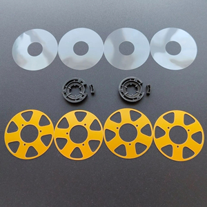 Kit de disco de cassette metálico amarillo al por mayor con buje de posicionamiento y película antideslizante para grabación de cintas DIY y audio retro - Product Image 6