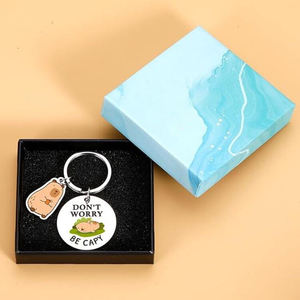 Porte-clés promotionnels Capybara de luxe, sublimation personnalisée, porte-clés en métal mignon sur mesure - Product Image 4