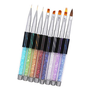 Ensemble de pinceaux à ongles Kolinsky pour nail art, pinceau plat pour ombrage et liner, pinceau acrylique avec couvercle, poils synthétiques pour la décoration au gel - Product Image 1
