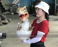 Achetez un T-Rex bébé dans un œuf, marionnette de dinosaure réaliste, marionnette de dinosaure personnalisée pour parc à dinosaures