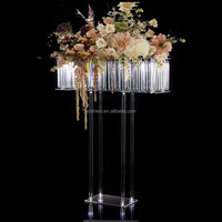 Nouveautés : Support de fleurs en acrylique de luxe, support de table, décorations de centre de table pour mariage, convient aux décorations d'événements et de fêtes