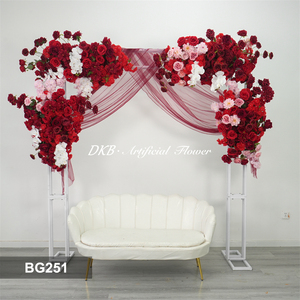 Handmade Burgundy Rose Flowers Romantic Wedding Valentine's Day Graduation flower Background Decoration Props - Product Image 2