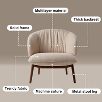 Chine élégant minimaliste en cuir PU Accent salon bras chaise loisirs chaise chambre hôtel tissu décoratif chaise salon