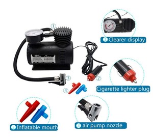 Compresseur d'air portable 12V 300 PSI pour voiture, gonfleur de pneus électrique avec manomètre pour auto, vélo et ballon - Prix usine OEM - Product Image 4