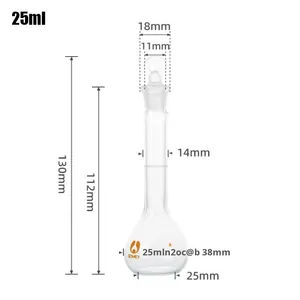 ขวดแก้วโบโรซิลิเกตหนาพิเศษพร้อมจุกปิด ปากขวดขัดเรียบ ขวดเขย่าใส อุปกรณ์การสอน - Product Image 1