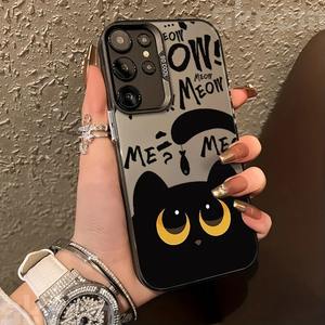 Lovely Black Cat Electroplate Silver IMD Case para <span class=keywords><strong>Samsung</strong></span> <span class=keywords><strong>Galaxy</strong></span> S25 S24 S23 Ultra S22 Plus S21 <span class=keywords><strong>S20</strong></span> <span class=keywords><strong>FE</strong></span> A55 A54 A15 A35 Cover - Product Image 4