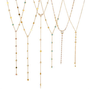 สร้อยคอผู้หญิง <span class=keywords><strong>JoJo</strong></span> ไทเทเนียมคุณภาพสูง ดีไซน์เรขาคณิตทันสมัย รูปตัว Y ประดับด้วยหินธรรมชาติ ยาว เบา น้ำหนักเบา เหมาะเป็นของขวัญในฤดูใบไม้ร่วง หรือในช่วงเทศกาลทางพุทธศาสนา - Product Image 5