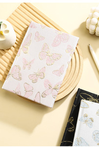 Cuaderno de Alta Gama A5 con Ranuras, Tapa Dura de Tela con Diseño de Mariposa, Simple, Fresco, Portátil, Regalo para Estudiantes, Diario, Libreta para Vacaciones - Product Image 5