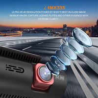 Caméra embarquée 4K HDR 3,16 pouces avec détection de mouvement, double caméra avant et arrière, mini DVR de voiture avec Wi-Fi 5G, GPS et WDR