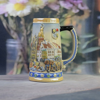 Chope à bière en porcelaine 3D en relief, motif classique Munich Allemagne, souvenir Oktoberfest, 400 ml, écologique, objet de collection pour vin et bière