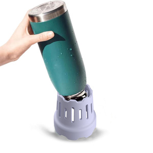 Taza de vidrio de agua de silicona Soporte de suspensión de secado Soporte de exhibición de taza de café de madera maciza - Product Image 1