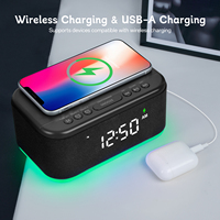 KENUO Chargeur sans fil multifonctionnel pour la maison et l'hôtel, avec commande par application, veilleuse colorée, horloge, haut-parleur et radio FM