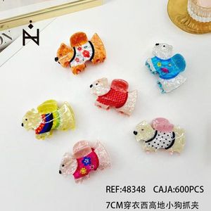 Fermaglio per capelli a forma di zampa di cucciolo West Highland White Terrier da 7 cm con decorazioni in tessuto - Product Image 3