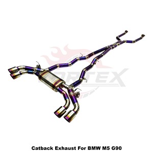 ระบบท่อไอเสียไทเทเนียม Vortex Performance สำหรับ BMW M5 G90 2025 สีม่วง พร้อมวาล์วอิเล็กทรอนิกส์ ชุดแคทแบ็ก ปรับแต่งเสียงท่อไอเสีย - Product Image 2
