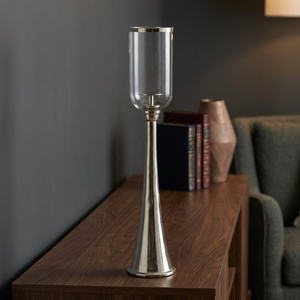 Modern <b>Candlestick</b> Holder with Frosted Glass Cylinder 34 Inch <b>Tall</b> Home Decoration Durable Metal Stand - Product Image 5