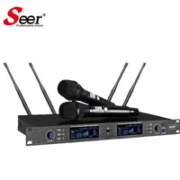 Microphones sans fil UHF longue portée Seer Audio, amplificateur audio numérique professionnel, stéréo Bluetooth USB Wi-Fi portable