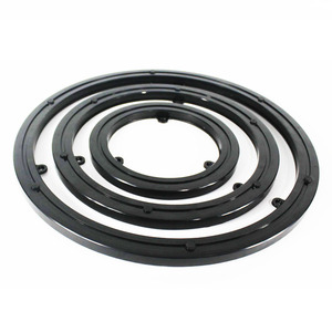 Colore nero <span class=keywords><strong>lazy</strong></span> <span class=keywords><strong>susan</strong></span> cuscinetto muta tavolo da pranzo giradischi in plastica espositore base rotante rivoluzione base girevole - Product Image 1