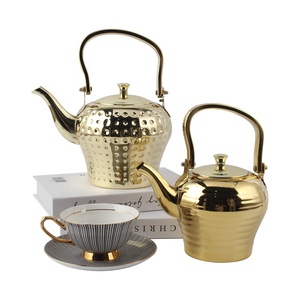 Classic Design For Making Tea Golden Metal Tea <b>Kettle</b> With Lid - Product Image 6