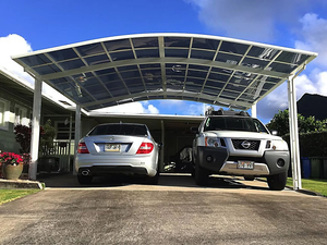 โรงจอดรถอลูมิเนียมอัลลอยด์สำหรับกลางแจ้ง ขายส่งจากโรงงาน จอดรถได้ 3 คัน ป้องกันรังสียูวี กันฝน - Product Image 4