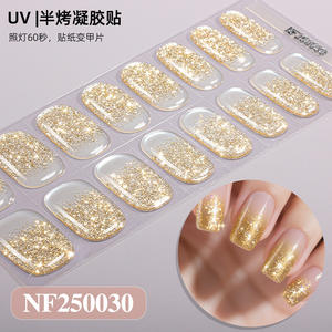 Vente en gros d'autocollants pour ongles en gel UV semi-durci avec paillettes dégradées-Style japonais mignon avec des motifs d'<span class=keywords><strong>Halloween</strong></span> pour le bricolage Nail Art - Product Image 2