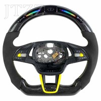 Volant de voiture pour Skoda Octavia RS IV VRS, volant sport amélioré avec affichage LED, cuir, fibre de carbone, accessoires de voiture
