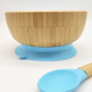 Easy Feed Baby Saug schale und Löffel Set, Stay Put Fütterung schale, natürlicher Bambus - Product Image 3