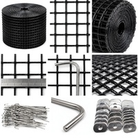 Jaring Burung Panel Surya Heavy Duty, Kawat Baja Galvanis Hitam, Kit Jaring Las, Klip Pemasangan untuk Perlindungan Panel PV Hunian