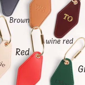 <b>Custom</b> Personalized Leather <b>Keychain</b> Hotel Motel Keyring Promotional Carabiner & <b>Keychain</b> - Product Image 2