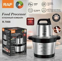Model Terbaru Pengolah Makanan Multifungsi Rumah Tangga 6L Stainless Steel, Penggiling Daging, Penumbuk Ubi, Pencacah Makanan Elektrik