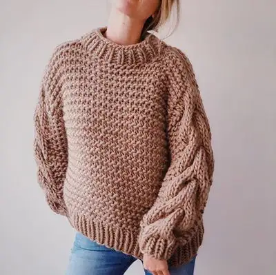 Вязаный свитер ручной работы, толстый вязаный свитер из 100% акрила, с V-образным вырезом