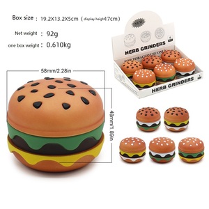 Direkt vom Hersteller 2025 Kreativer Zinklegierung-Kräutermühle in Hamburger-Form Manueller Kräuter-Zerkleinerer - Trockene Kräutermühle - Product Image 6