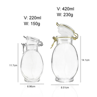 Pot en verre de haute qualité en forme de conga, 220 ml, 420 ml, avec couvercle à clip, écologique, sûr pour les aliments, pour le stockage de grains de café instantané lyophilisés