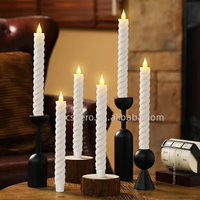 Bougies Pilier LED Blanches Sans Flamme en Plastique avec Télécommande, Fonctionnant sur Piles, pour Mariage, Anniversaire, Fête à Domicile, Dîner, Cheminée