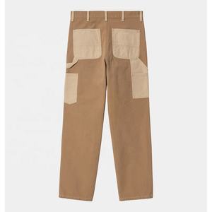 Pantalon de menuisier kaki à double genoux pour hommes Jeans de travail Pantalon cargo de <span class=keywords><strong>peintre</strong></span> bicolore personnalisé pour hommes délavé à la pierre - Product Image 3
